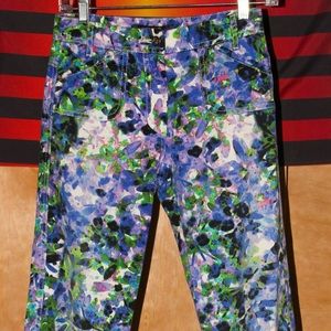 Roberto Cavalli Bright Print Stretch Cotton Jeans